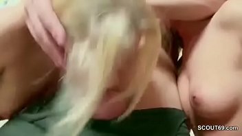 Preview 2 of Garlee Gra Porn Vedio - Petit Twins call Schoolfriend to get First Anal in Threesome