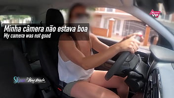 Preview 1 of Rape By Ghost Movies Poentube - Hot wife asking stranger for information without panties or bra,  invited him to get in the car and I sucked his dick until I came