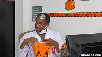 Preview 2 of Mom Fucks Her Son By The Pool - Jacking more than a lantern at the Grab Ass offices for Halloween