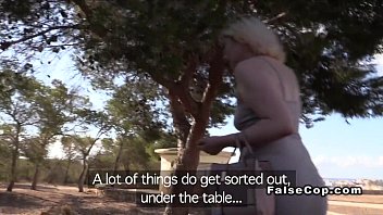 Preview 1 of Pantyhose Hilton - Blonde fucks walkie talkie from fake cop