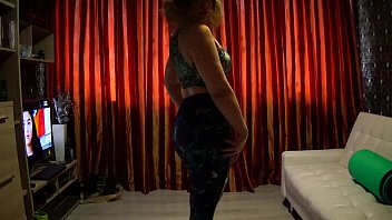 Preview 4 of Tow Man With Mom - Sport fetish babe gets leggings teared apart