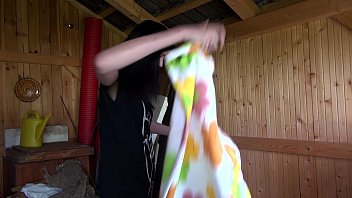 Preview 1 of Bangladeshi Dhakawebcam - Povbitch Garden party work even in storage house with horny brunette