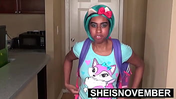 Preview 1 of 15bois Sexteem - Black Student Caught By Step Dad Skipping Class,  Sheisnovember Is Then Punished With POV Blowjob And Pussy Exporation By step Daddy Teaching His Step Daughter A Valuable Lession With Asshole Closeup  by Msnovember