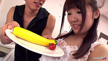 Preview 1 of Step Son Milf Room Share - Flexible Petite Asian Girl 18 seduce to First Suck and Sperm Swallow