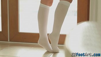 Preview 1 of Wet Love Cute - Babe foot tugging cock