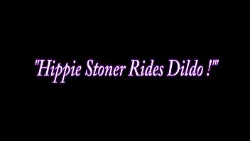 Preview 1 of Enlsh Mom Son Xxx 2011 - Cute Hippie Teen Kimber Lee Rides Big Purple Dildo!