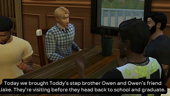 Preview 1 of Russian Girls Tits - Toddy and Gareth Lunch Fuck MFF Couples Sims 4 Wicked Whims