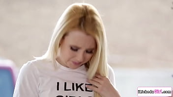 Preview 1 of Little Sexsi Baby - Blonde lesbian ass fucking petite best friend with strap on