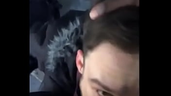 Preview 1 of Sport Clips Sexy Survival Camp - White guy sucking a big fat black cock outside