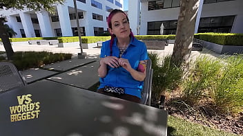 Preview 1 of Asian Wife In Boots - Walmart Cashier Anal Fucks 2 Huge Cocks on her Lunchbreak Covered In Cumshots - VS Worlds Biggest Cock