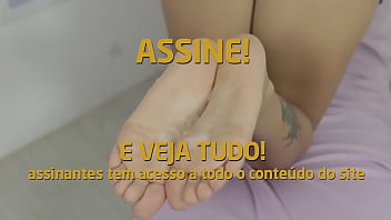 Preview 4 of Asian Sex Diary Qele - Brazilian blonde in extreme footjob! Hot foot fetish!