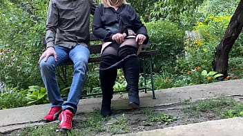 Preview 4 of America Suhagraat - Pervert step son watches step mother masturbate in public park