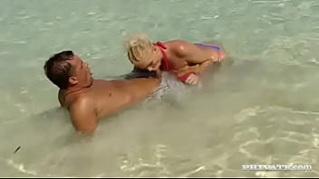 Preview 2 of Hujib Arab - Kathy Anderson Goes Wild On a Tropical Beach