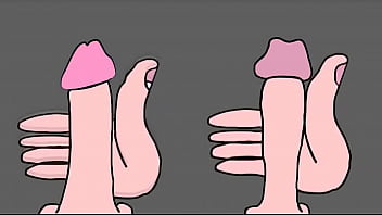 Preview 4 of Granpan Fuck Youg German - Two straight boys doing a jerkoff contest ANIMATED