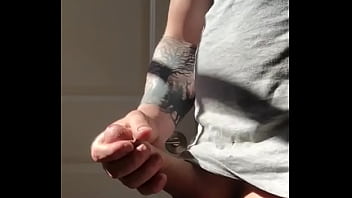 Preview 2 of Mamn And Man Sex - jerking my fat cock at work til I cum