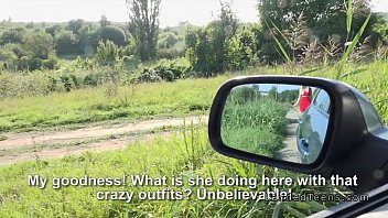 Preview 1 of Big Mom Bogs Sun - French blonde teen fucked on the hood outdoors