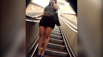 Preview 2 of Bj Of My Girl - big butt miniskirt in public