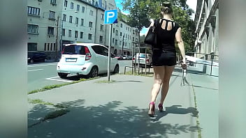 Preview 2 of Filmed While I Was Away - long legs in sluty tight short