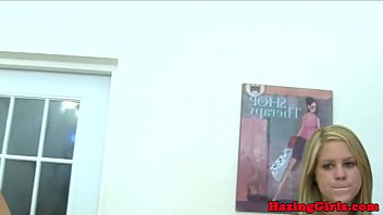 Preview 2 of Rep Blackcock - Hazing lesbians fuck a double ended dildo