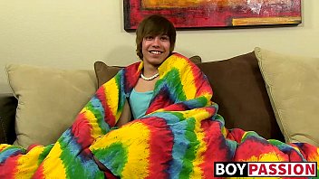 Preview 1 of Pakaian Daster - Emo twink jacking off his uncut cock and ass dildoing