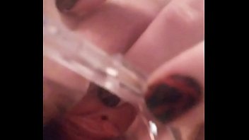 Preview 1 of Girlfriend Kisses - Peeing with speculum and dildo in pussy Darkfairy8006