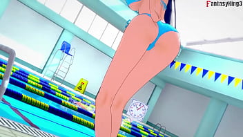 Preview 1 of Indim Sex - Akeno ask for sex in the public Pool | HS DXD NTR Madness 4 | Watch Full 1hr Movie on Sheer &amp_ PTRN: Fantasyking3