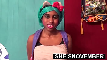 Preview 2 of Sex Downloads F - Grabbing The Little Bitch Ass While I Creampie Her Pussy During Cowgirl,  My Young Ebony Stepdaughter Sheisnovember Impregnated By Stepdad During Hardcore Sex While Completely Naked,  With Her Huge Natural Tits And Nipples out on Msnovember