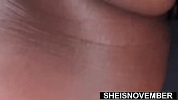 Preview 4 of 18 Yers Phtos - My Erotic Brown Booty Hole Winking Fetish Pose,  After Bouncing My Giant Natural Tits And Erect Nipples Closeup,  Busty Cute Black Babe Sheisnovember Pulling Her Cotton Panties Down To Exposes Her Wet Pussy While Sitting In Chair on Msnovember