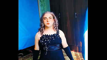 Preview 4 of Bfsexy In - RED Mini Dress White Sexy Trans Cute Sissy Big Butt Solo Performer Crossdresser Model Cosplayer Femboy