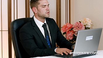 Preview 1 of Bounded Boobs - Private.com - Aria Logan Sucks Her Boss&rsquo_s Hard Cock