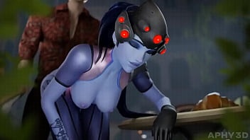 Preview 4 of Xxxx Moti Com - widowmaker fucks quietly in public and get caught