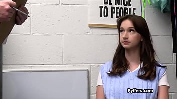 Preview 1 of Small Porn Eur - Officer fucks perky suspects pretty mouth
