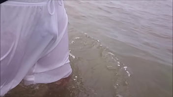 Preview 2 of Ymin Bir - See Through Shorts at the Beach