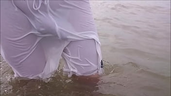 Preview 4 of Ymin Bir - See Through Shorts at the Beach