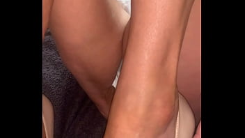 Preview 1 of Exotic Plus Model Xxx - Close up of my Wife in white outfit and high heels starts to play before fucked with toy and squirts everywhere
