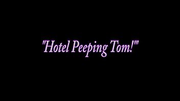 Preview 1 of Gills On Gills - Teen Kimber Lee Catches Peeping Tom through Hotel Window!