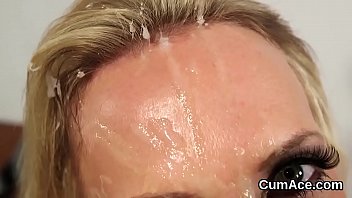 Preview 4 of Amatuer Wife Dp For First Time - Foxy beauty gets jizz shot on her face swallowing all the semen