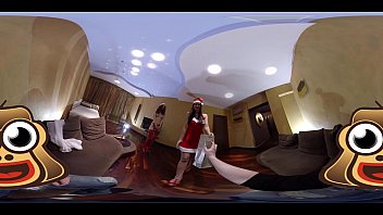 Preview 2 of 8 Year Sister Fuck - Slutty babes give Santa the best present