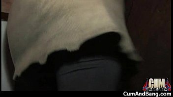 Preview 1 of Nicole Von James - Ebony Babe Sucks Group Of White Guys 23