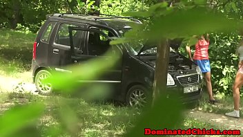 Preview 2 of Porn Madrace - Tiedup submissive babe pounded outdoors