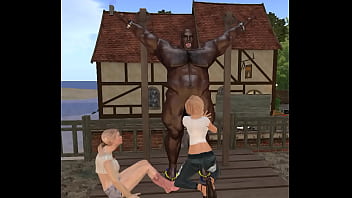 Preview 3 of 3xxx Sane Leone - dutch women in seaside village encounter a huge black bull for the first time