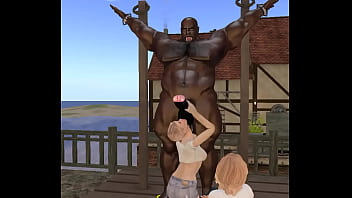 Preview 4 of 3xxx Sane Leone - dutch women in seaside village encounter a huge black bull for the first time