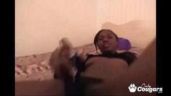 Preview 3 of Tarzan The App Man - Black Girl Aisha Anderson Jams A Big Dildo In Her Tight Twat
