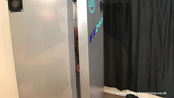 Preview 1 of Lust Of Housewife - Tanning Bed Voyeur Muscle Wank