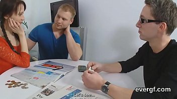 Preview 4 of Farst Time Sexvpm - Flat broke fella lets spicy friend to penetrate his exgf for bucks