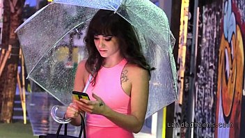 Preview 1 of Japanese Femdom Boot Yakata - Big ass teen bangs in the car at rainy night