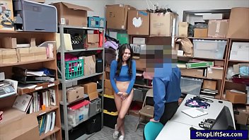 Preview 2 of Mom In Boy Tits For Cash - Thief caught shoving merchandise and fucked by LP officer