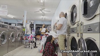 Preview 4 of Telepon Sambil Colmek - Got busted and fucked at laundromat