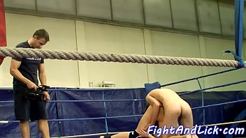 Preview 4 of Holly Gets Fucked And Creampied - Babe strapon fucked by wrestler dyke