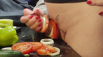 Preview 3 of Stiff Baby - Extreme dick and urethral torment in the kitchen! Cooking cock 2. Episode 1/3.